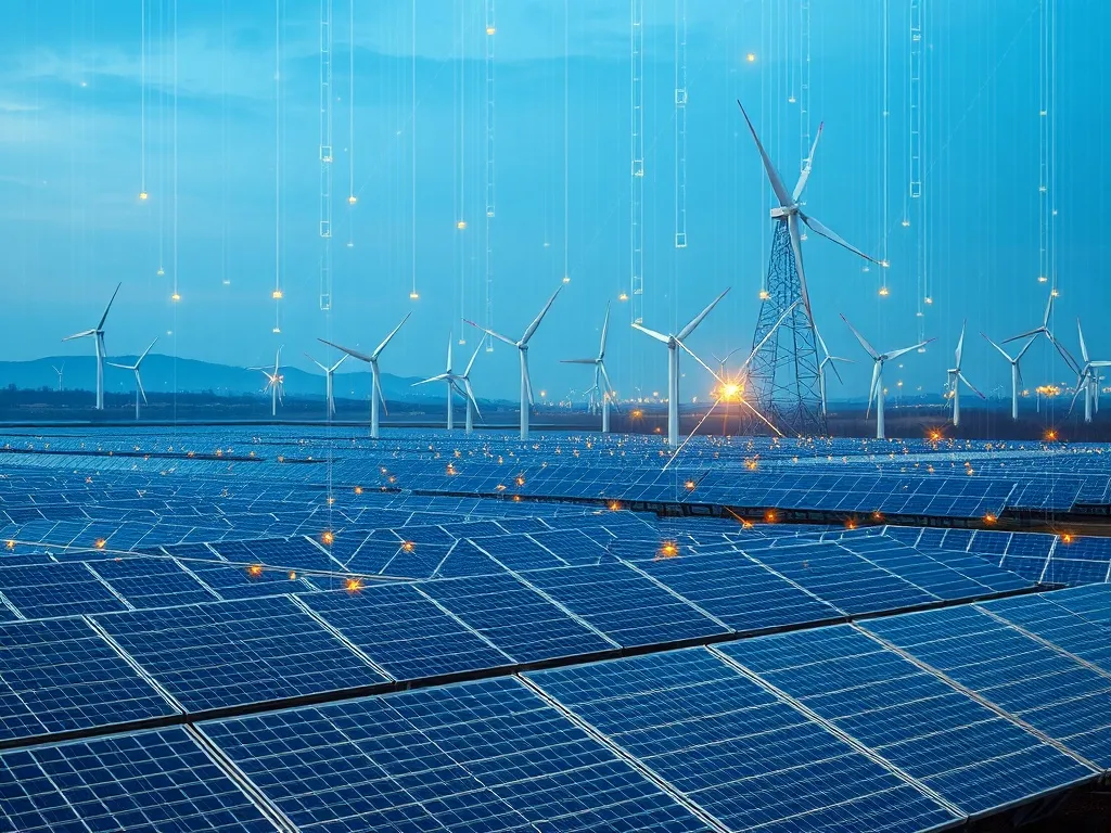 Industrial solar panels and wind turbines integrated with hi